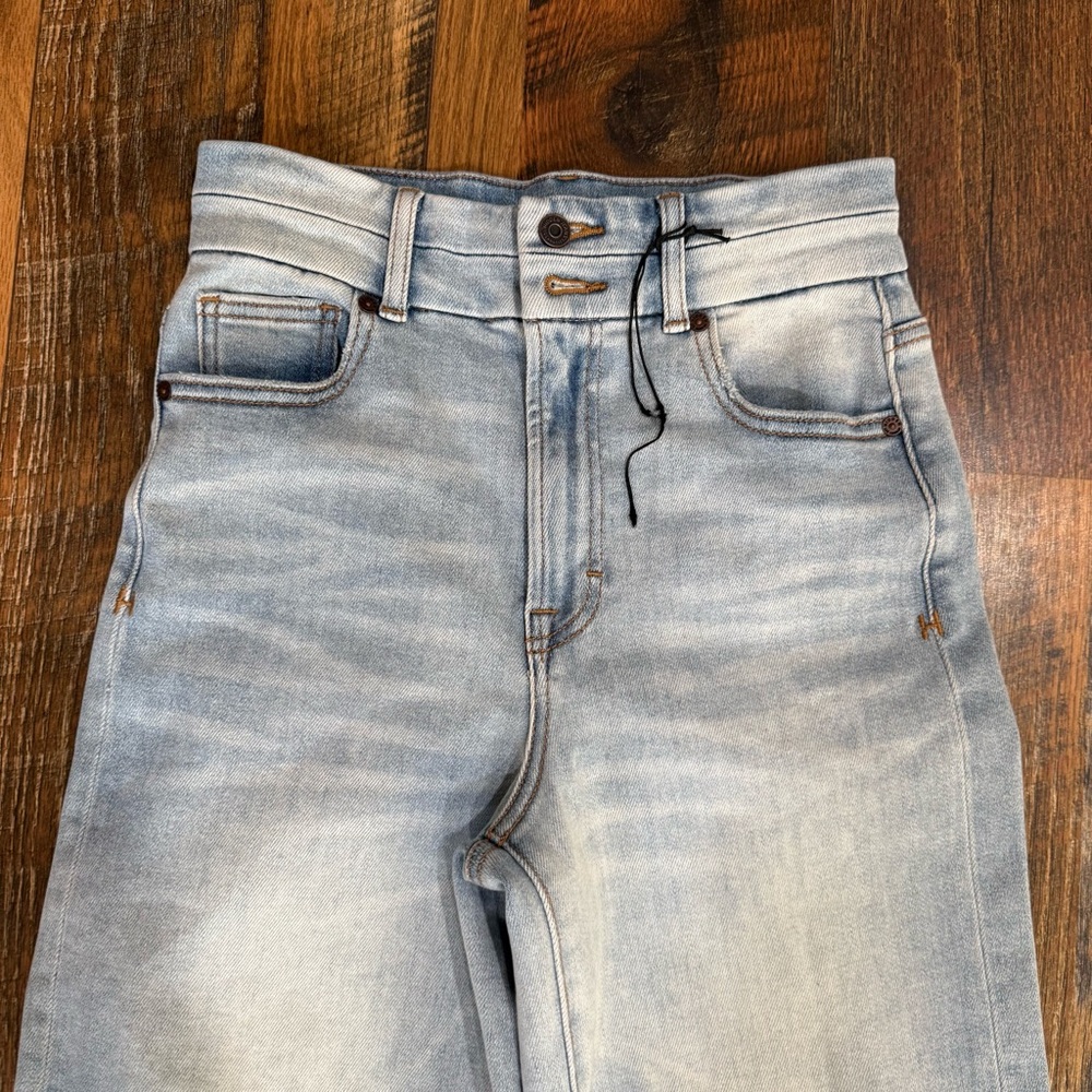 Hidden Jeans Light Wash High Rise Wide Leg Raw Hem Jeans 25 - Picture 2 of 10